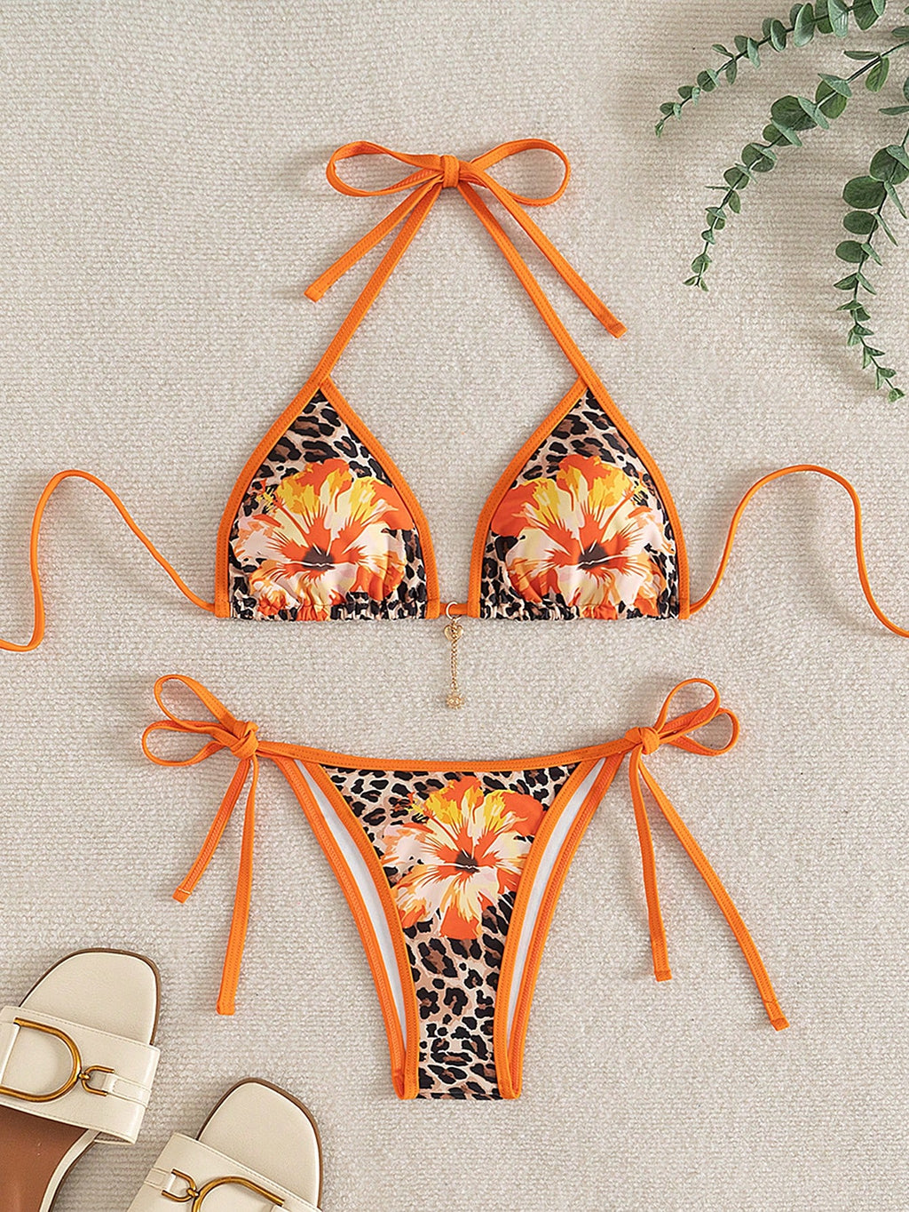 Swim SXY Women's New Floral Print Tie Side 2-Piece Bikini Swimsuit