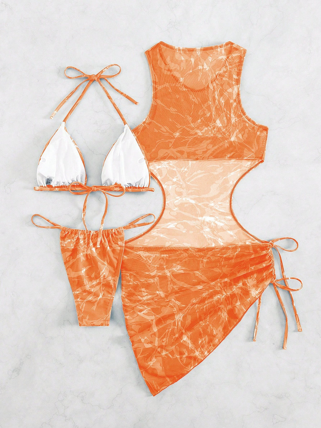 Swim Vcay Women's Summer Beach Tie-Dye Halter Neck Sexy Bikini