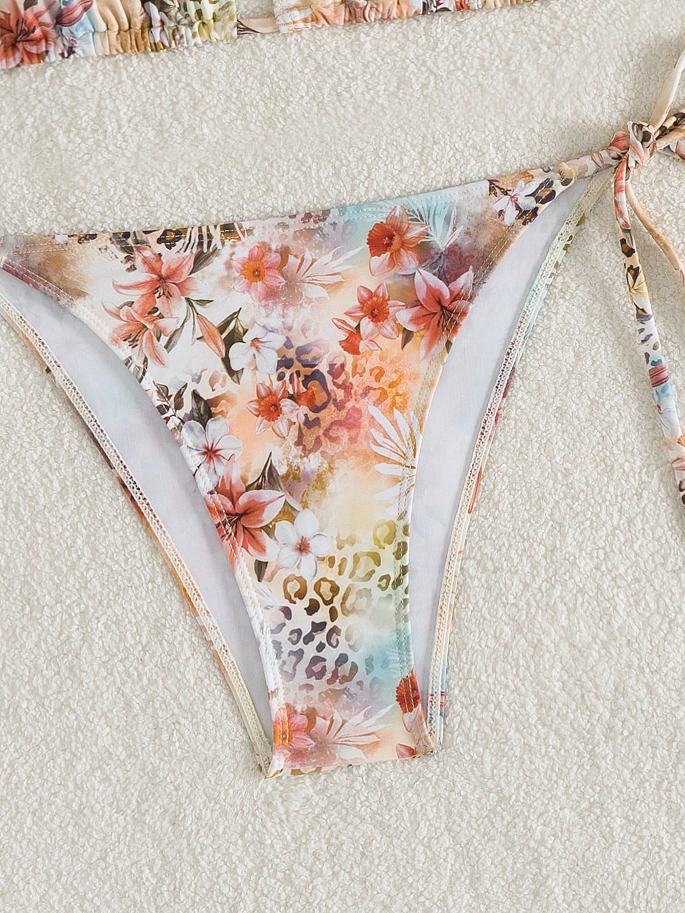 Swim Vcay Vacation Beach Leopard & Floral Print Bikini Swimwear For