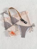 Swim Chiccia Women's New Summer Floral Print Halter Tie Backless Beach Bikini Se