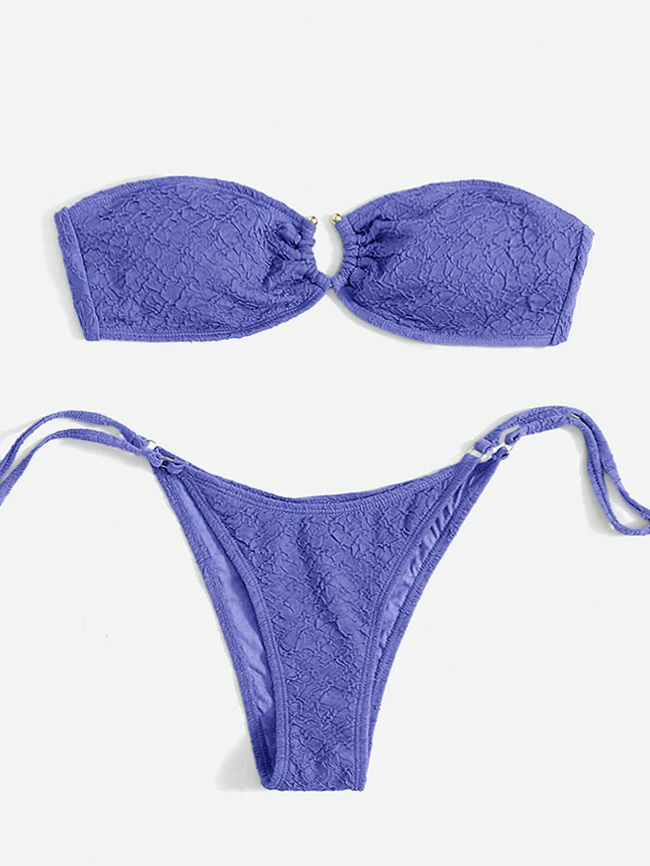 Swim Mod Women's Solid Color Bandeau Sexy Bikini Swimwear Set For Summer Beach Vacation - image 13