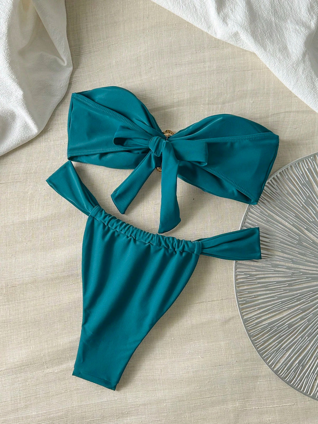 Swim Chiccia Women's Summer Beach Outfits - Solid Color Bandeau Top