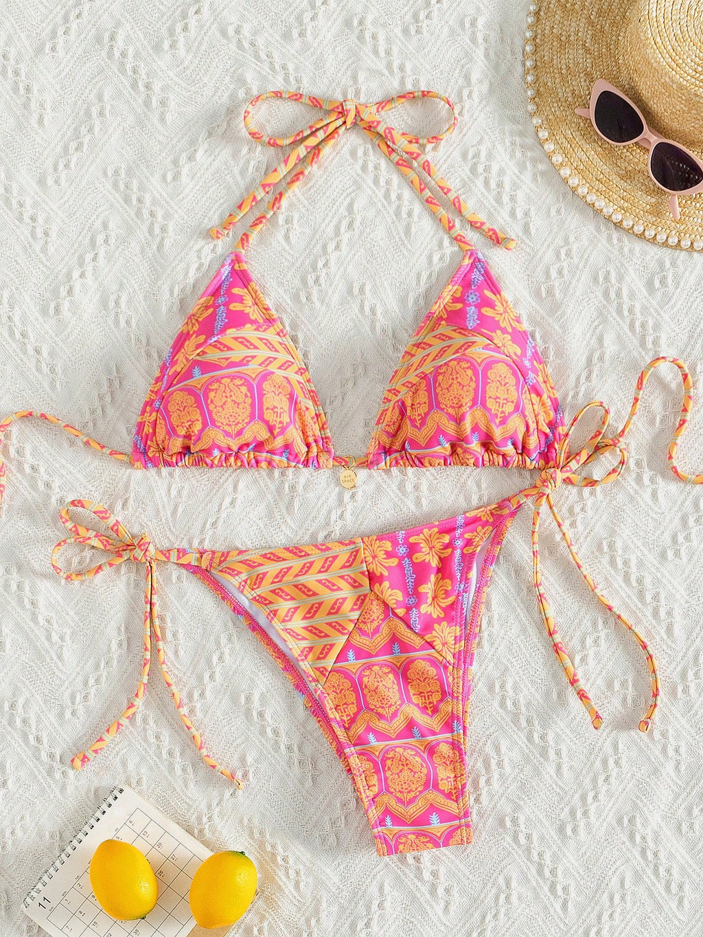 Swim Vcay Summer Beach Floral Printed Swimwear Set