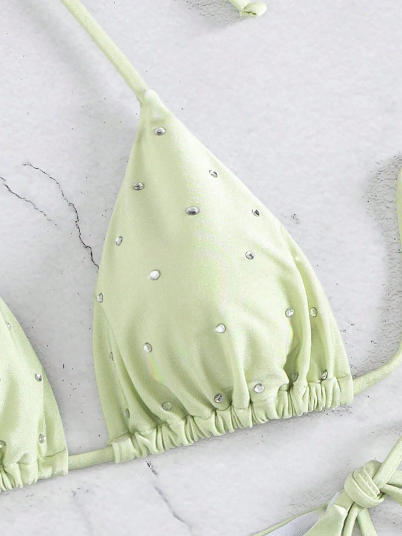 New Arrival Women Rhinestone Decor Bikini Two Pieces Swimwear Set, European & Am