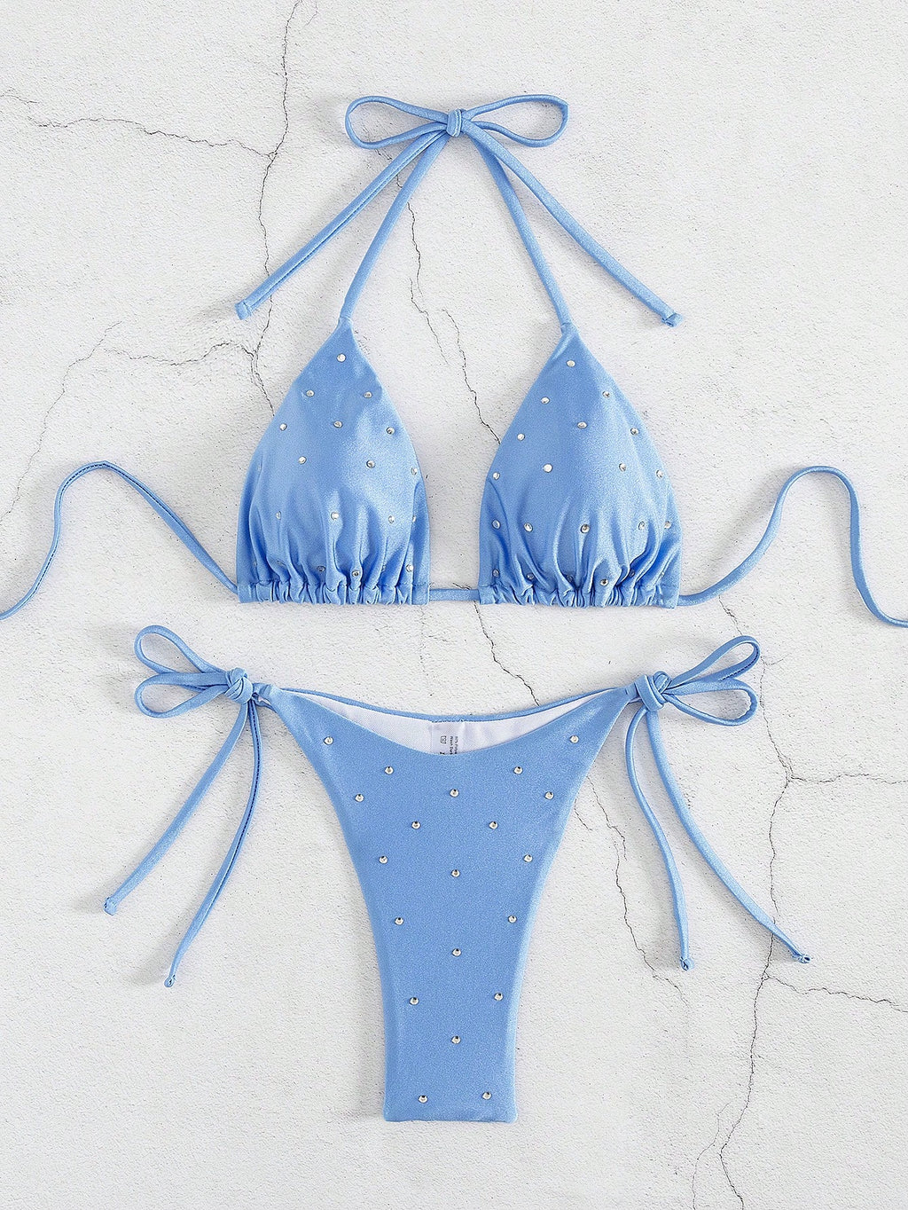 New Arrival Women Rhinestone Decor Bikini Two Pieces Swimwear Set, European & Am