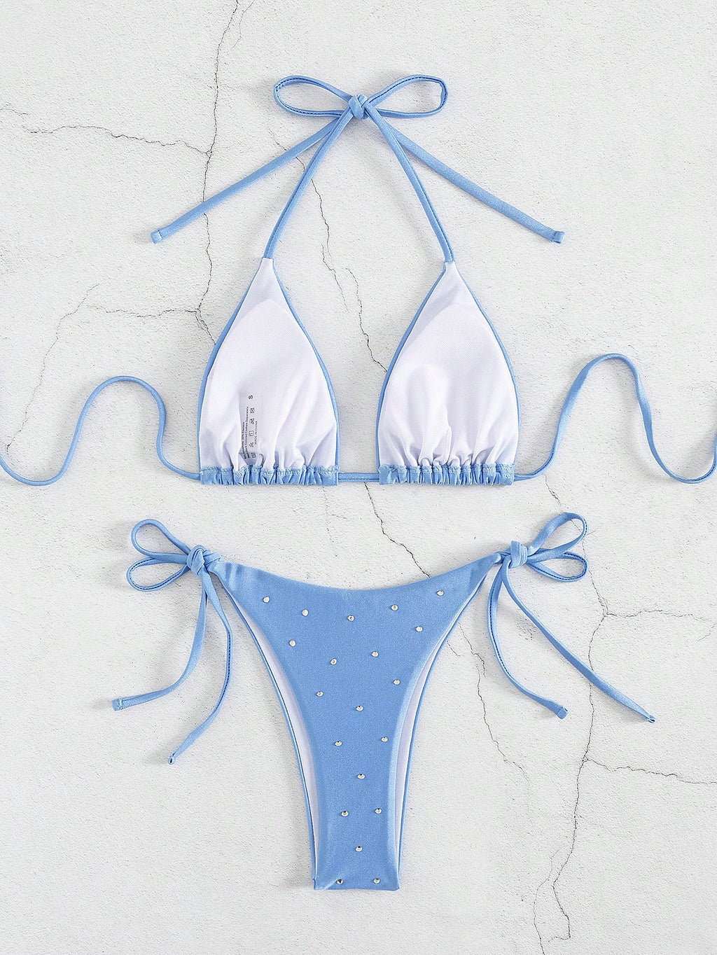 New Arrival Women Rhinestone Decor Bikini Two Pieces Swimwear Set, European & Am