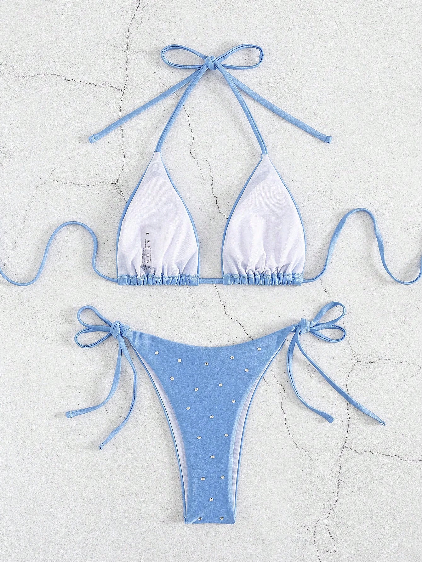 New Arrival Women Rhinestone Decor Bikini Two Pieces Swimwear Set, European & Am