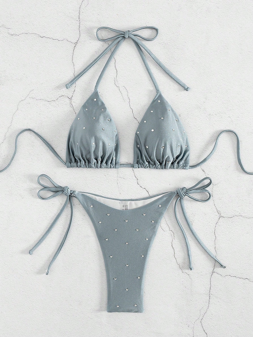 New Arrival Women Rhinestone Decor Bikini Two Pieces Swimwear Set, European & American Style Vacation Beach - image 18