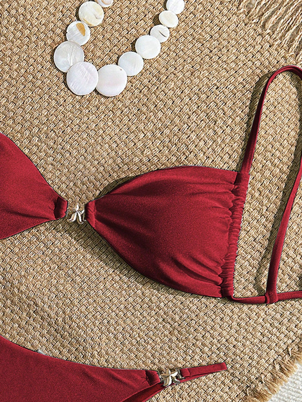 Sultry Sol Women's Sexy Bikini 2 Pieces Set, With Glossy Accessories