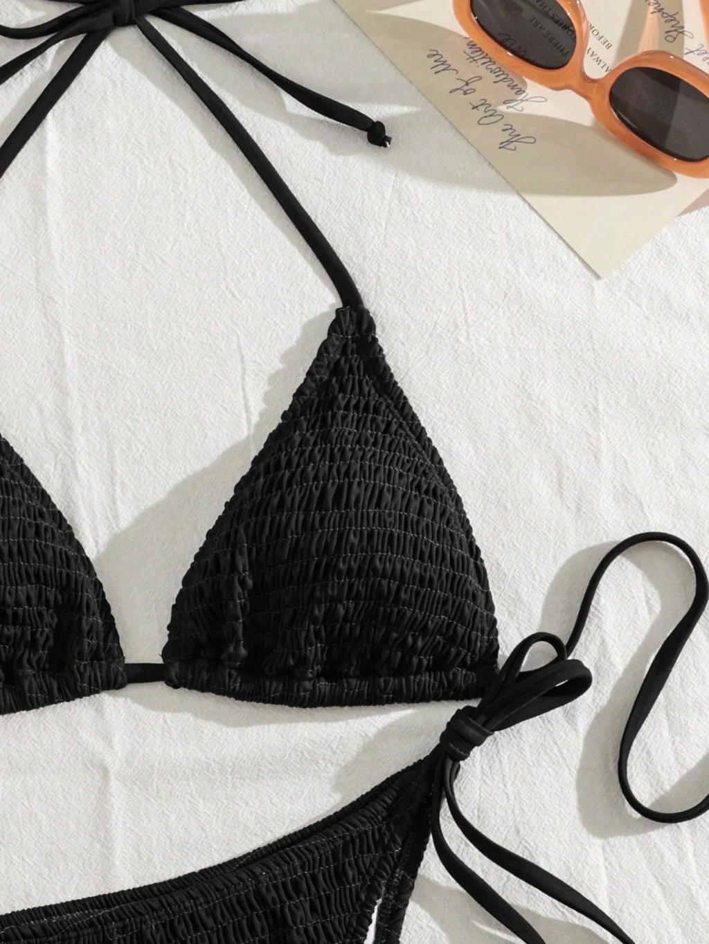 Swim Basics Women's Solid Color Halter Neck Sexy Bikini Set Bathing Suit For Sum