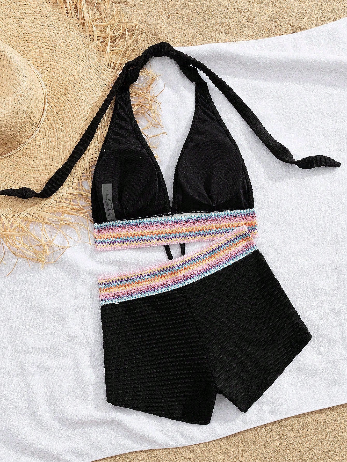 Swim Vcay 2pcs Spring Break Tie-Dye Halter Wrap Back Beach Bikini Set,Casual Holiday Party Festival Beach - image 17