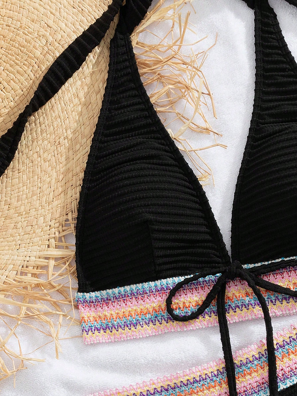 Swim Vcay 2pcs Spring Break Tie-Dye Halter Wrap Back Beach Bikini Set,Casual Holiday Party Festival Beach - image 18