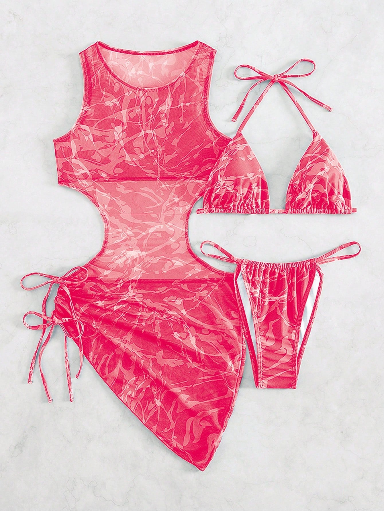Swim Vcay Women's Summer Beach Tie-Dye Halter Neck Sexy Bikini