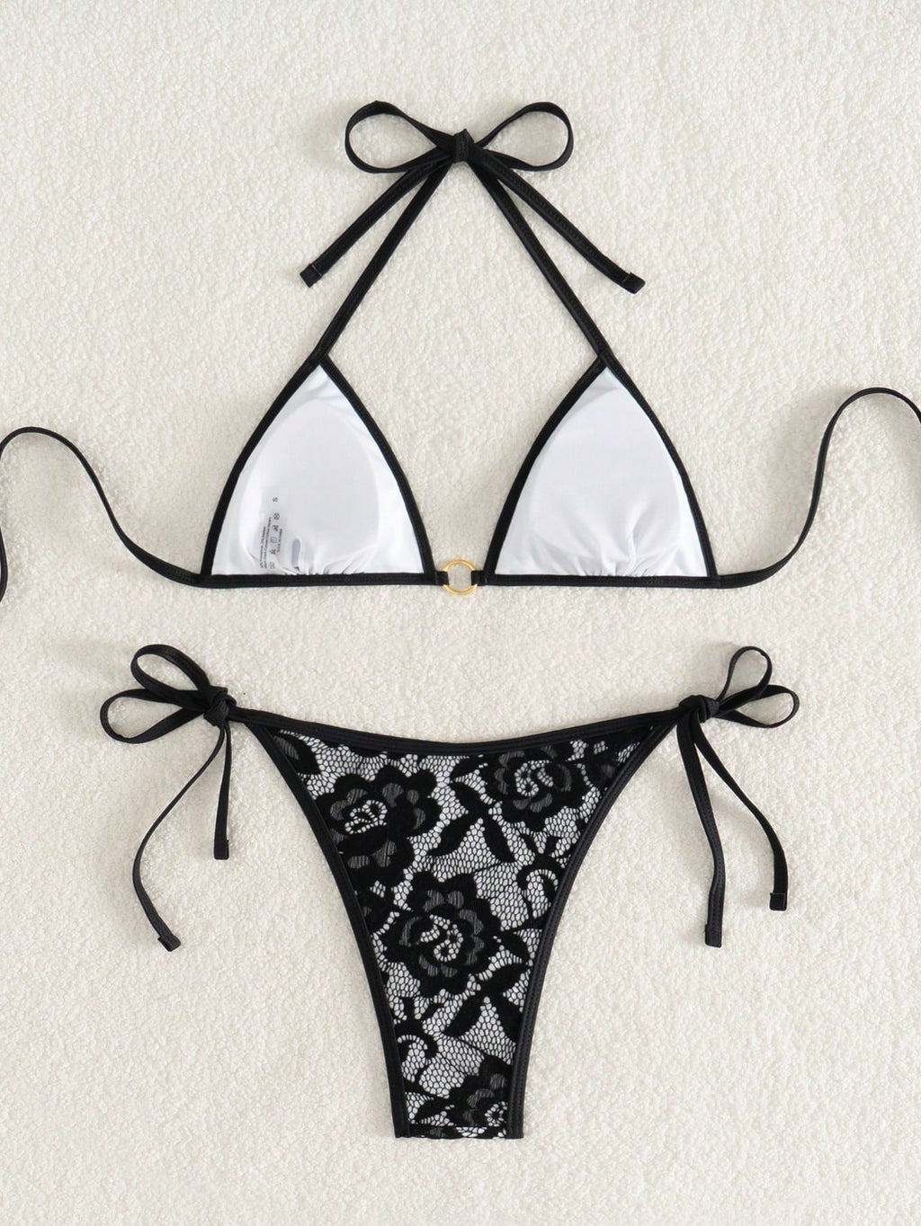 Swim Women's Lace-Up Halter Sexy Bikini 2 Pieces Swimwear Set, Summer