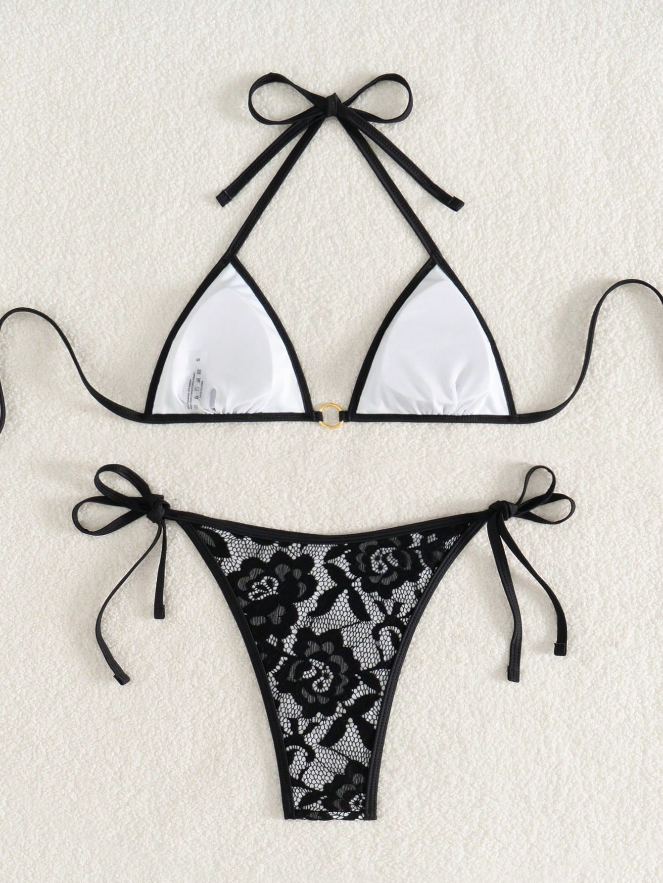 Swim Women's Lace-Up Halter Sexy Bikini 2 Pieces Swimwear Set, Summer