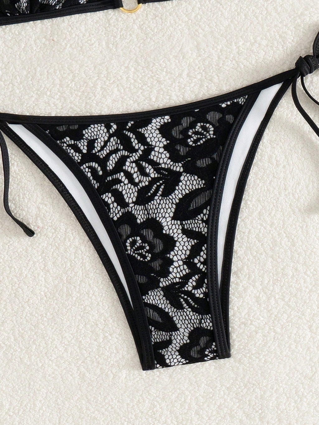 Swim Women's Lace-Up Halter Sexy Bikini 2 Pieces Swimwear Set, Summer