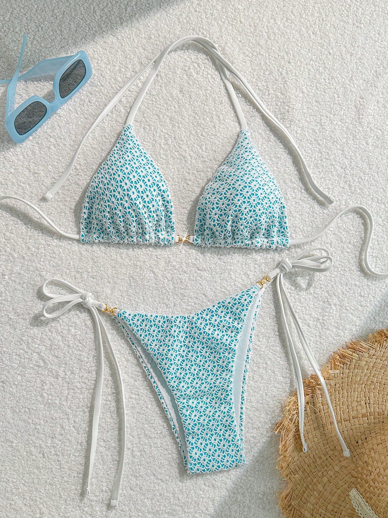 Swim Mod Springbreak Women's Sexy Halter Tie Front Bikini Set, Summer