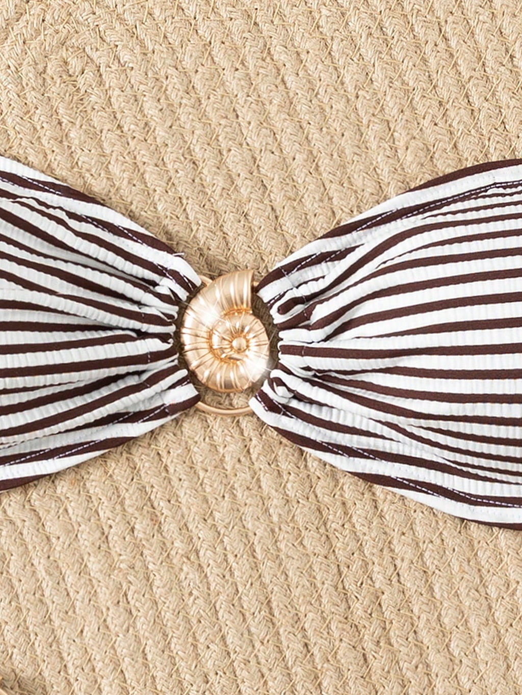 Slim Striped Women's Two Pieces Bikini, Sexy European Strapless