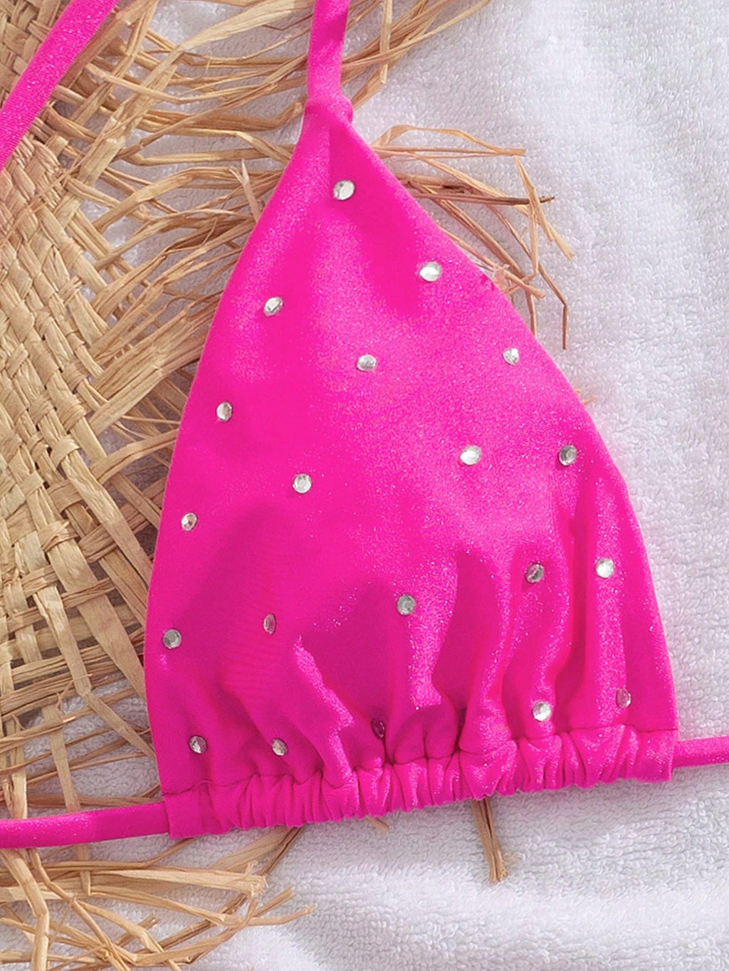 New Arrival Women Rhinestone Decor Bikini Two Pieces Swimwear Set, European & Am
