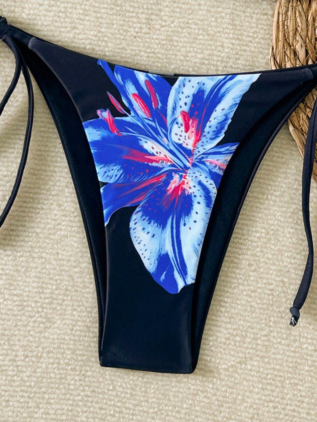 Women's Floral Print Tie-Front Bikini Set, Includes Triangle Top And