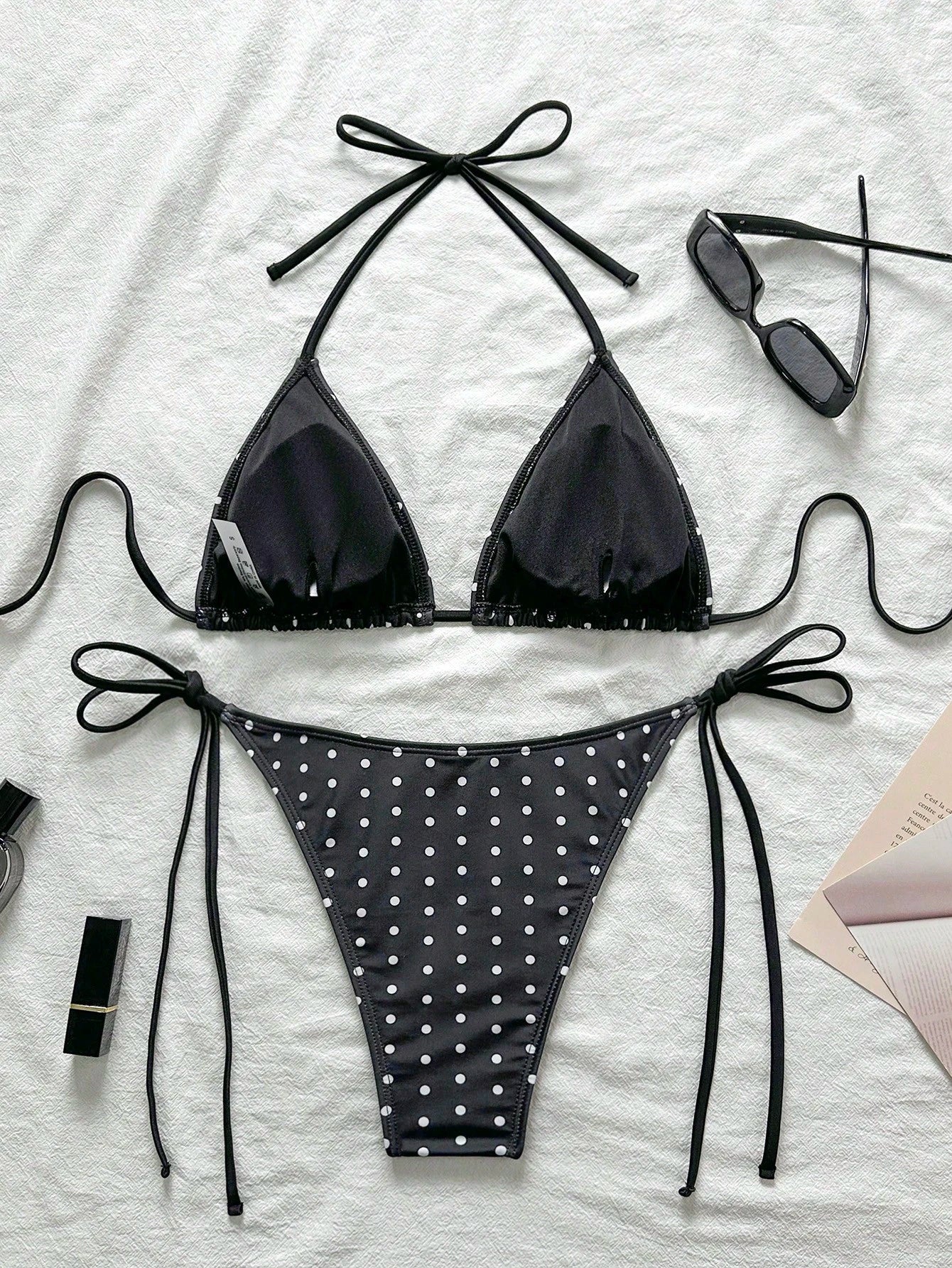 Swim Mod Women Tropical Shell Print White Blue Bikini Set,2026 Spring Summer,Swe