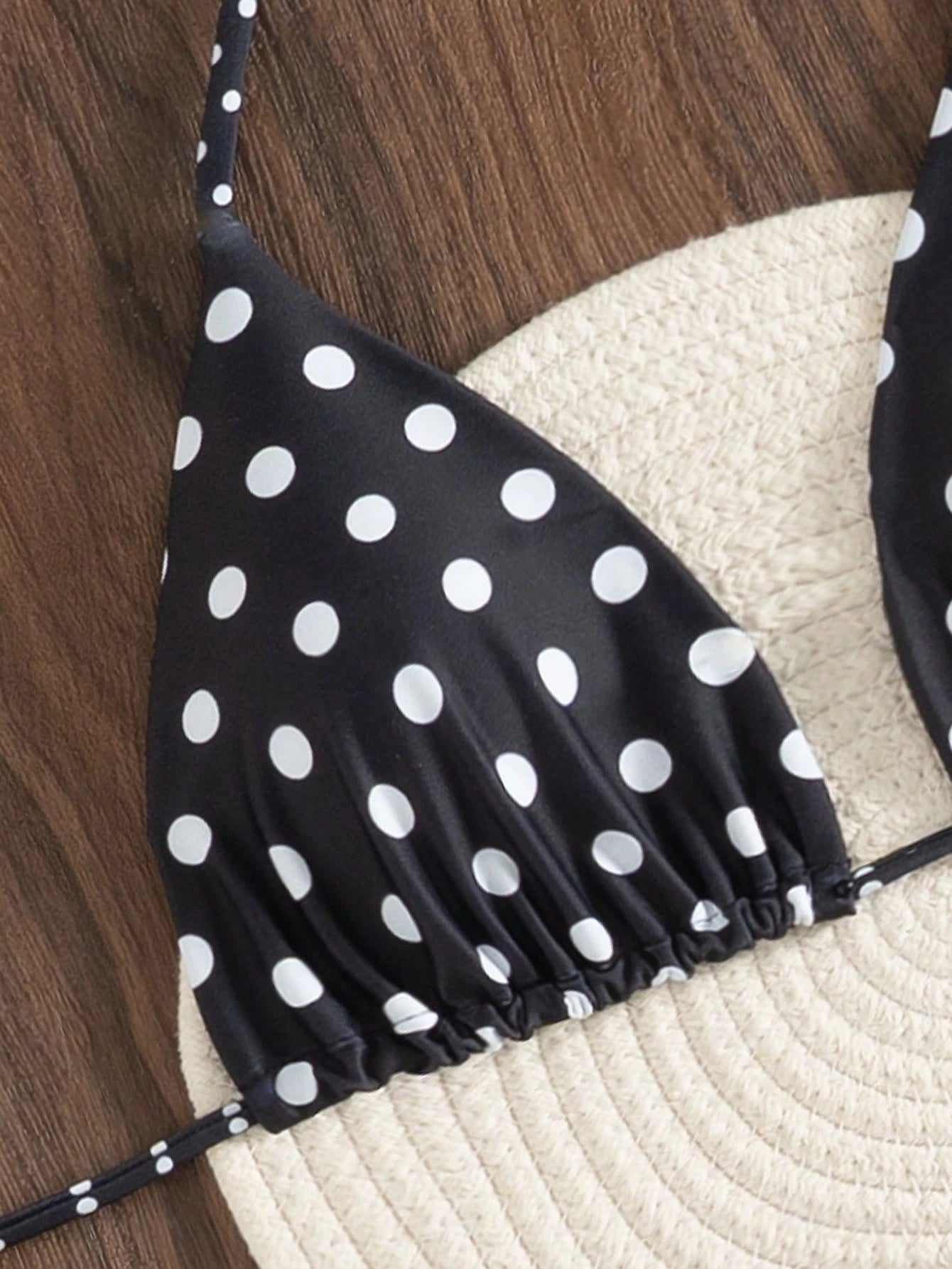 2pcs Women's Summer Beach Polka Dot Print Halter Tie Sexy Bikini Set Vacation - image 5