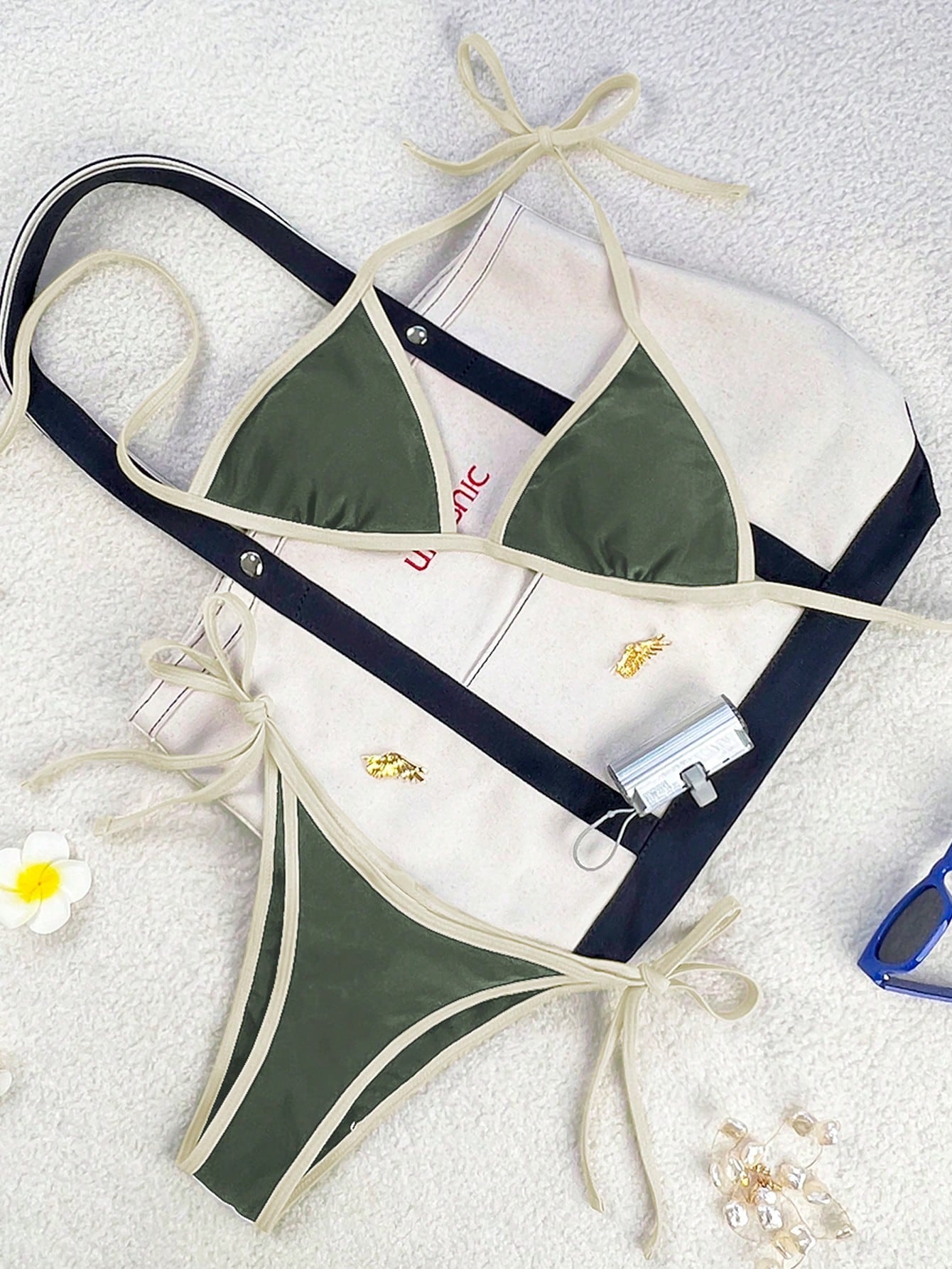 Swim Mod 2026 Spring/Summer Women's Swimsuit, Spaghetti Strap Halter