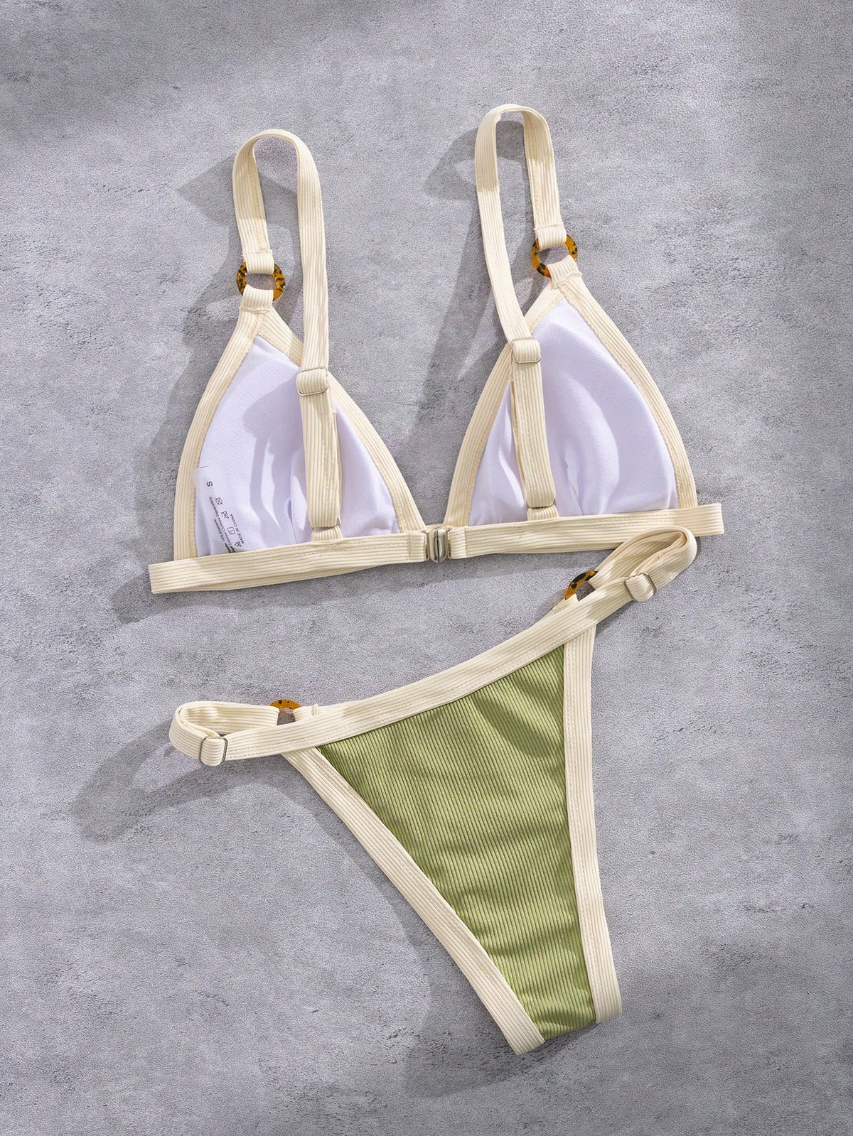 Women's New European And American Style Bikini Set Two Pieces Set Vacation Beach Summer Brown - image 7