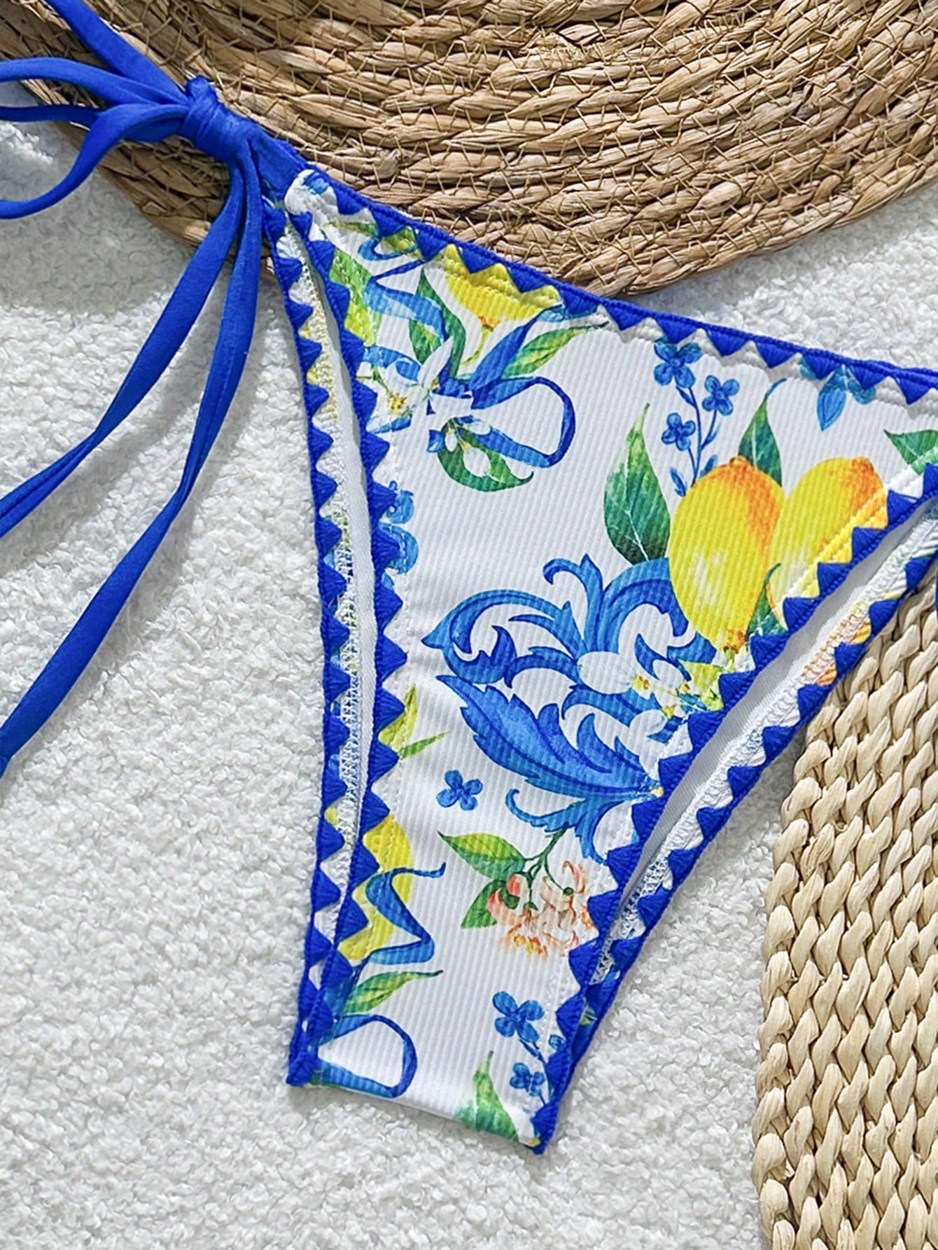 Swim Mod New Summer Fruit Print Shell Trim Cute Women's Bikini