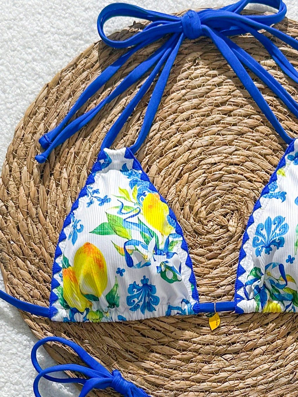 Swim Mod New Summer Fruit Print Shell Trim Cute Women's Bikini