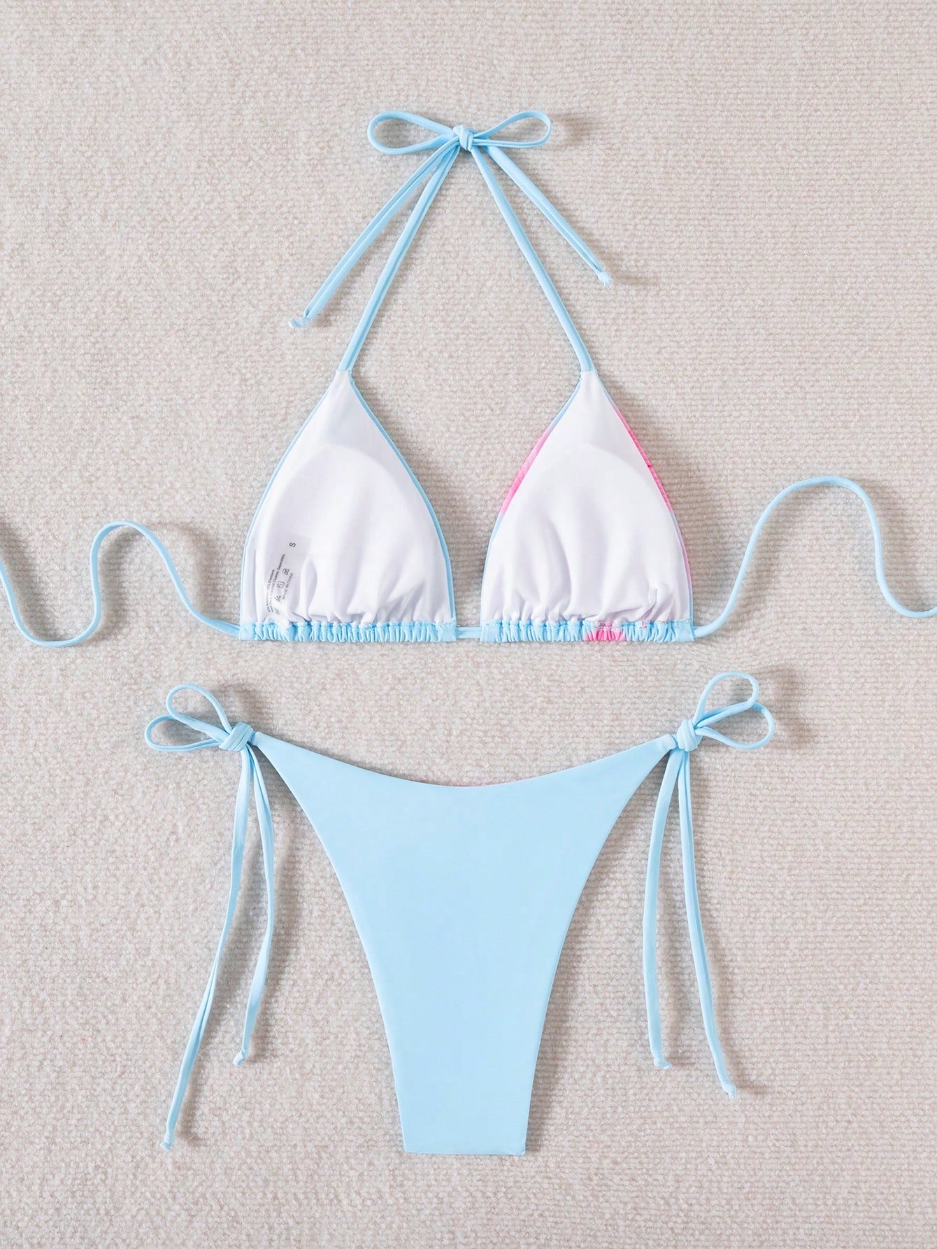 Women's Floral Print Tie-Front Bikini Set, Includes Triangle Top And