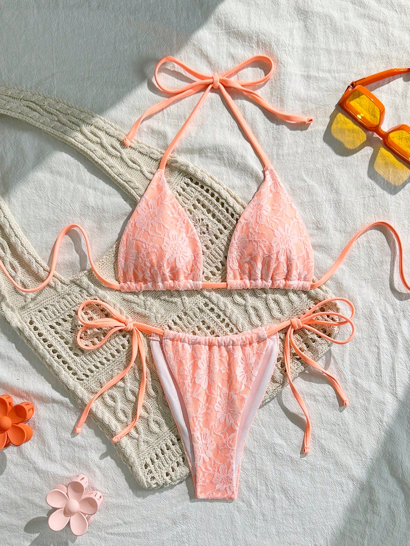 Swim Mod Women 3-Piece Bikini Set (Micro Triangle) For Summer Beach