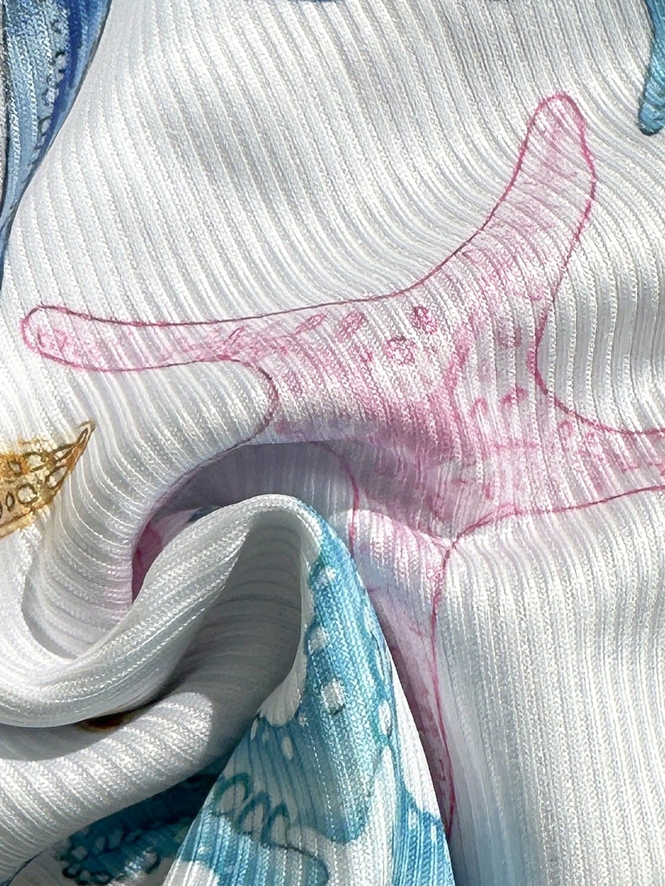 Swim Mod 2pcs/Set Summer Holiday Random Print Textured Shell