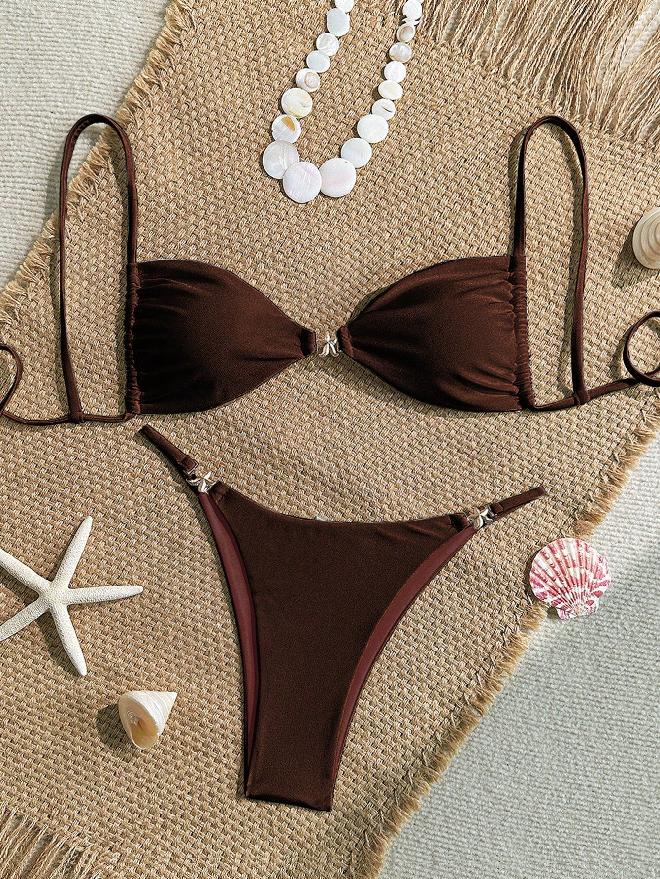 Women's Sexy Bikini 2 Pieces Set, With Glossy Accessories And Special Fabric Vacation Beach Summer - image 9