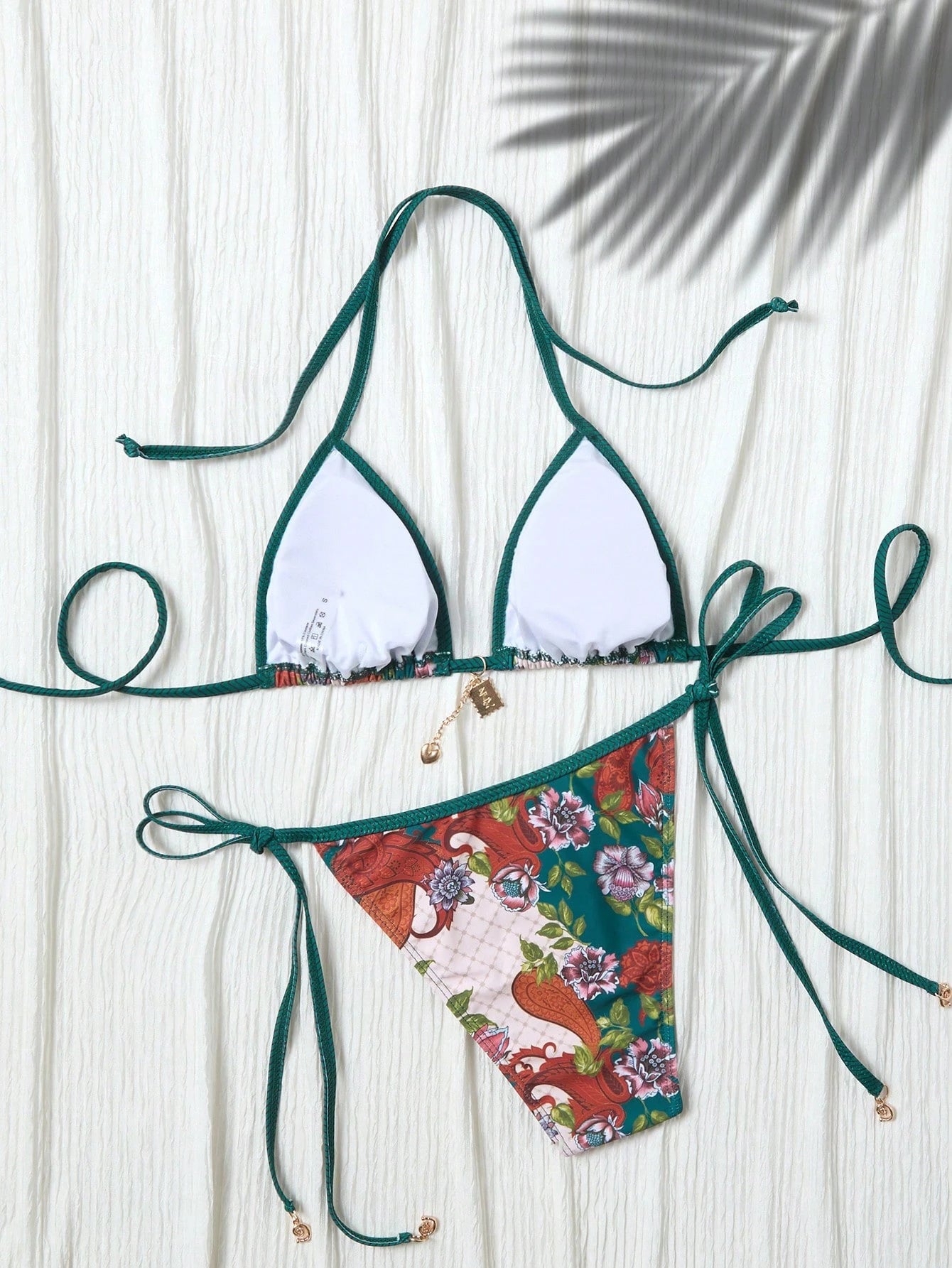 2pcs/Set Women New Fashion Ditsy Floral Backless Bikini Swimwear With