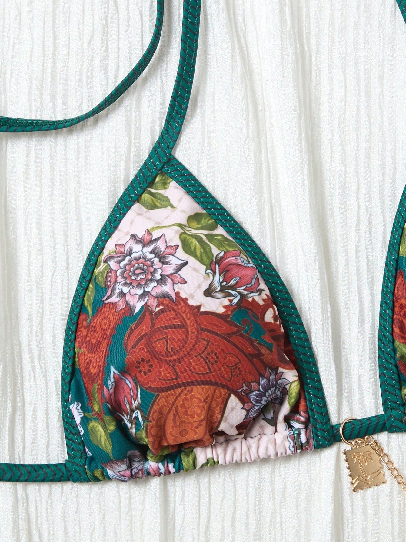 2pcs/Set Women New Fashion Ditsy Floral Backless Bikini Swimwear With
