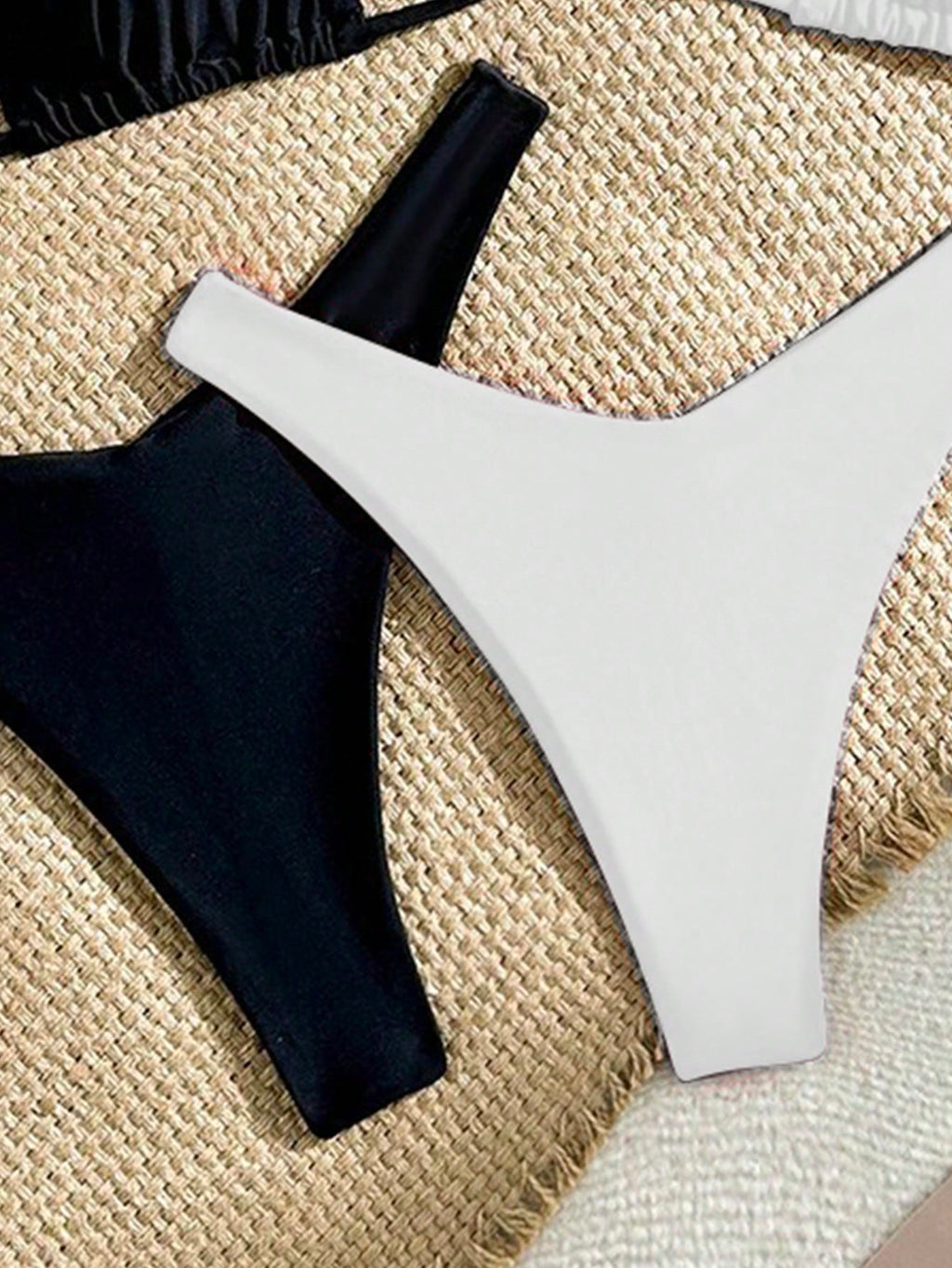 Swim Vcay Women's Summer Beach Solid Color Halter Sexy Black & Red