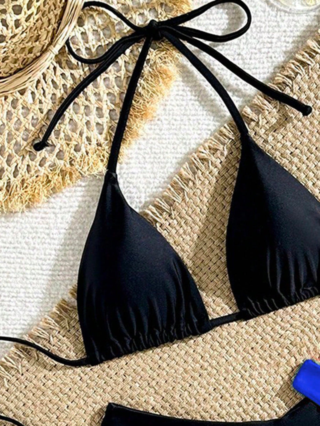 Swim Vcay Women's Summer Beach Solid Color Halter Sexy Black & Red