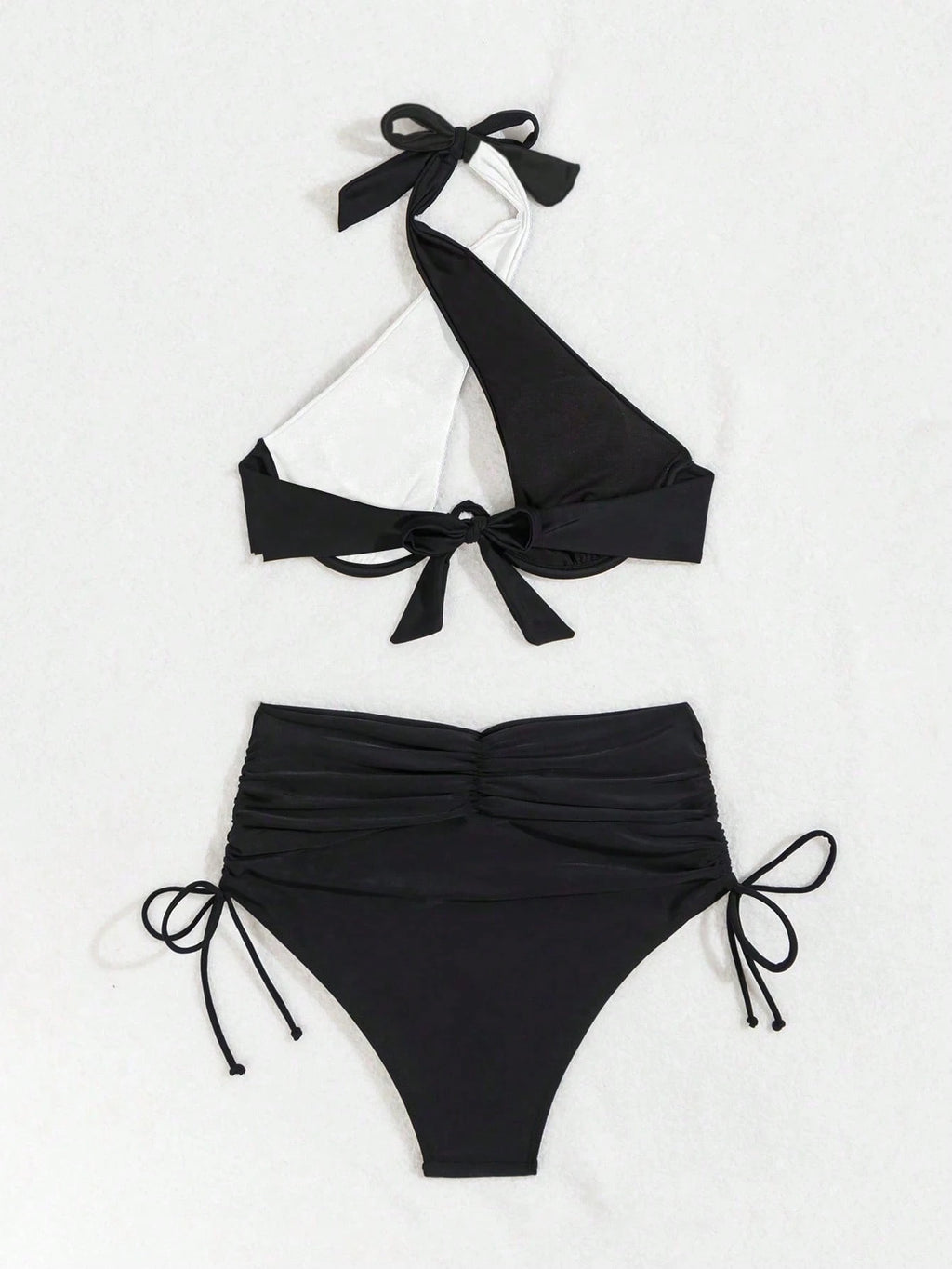 Swim SXY Women's Solid Color Halter Neck Bikini Set With Underwire,