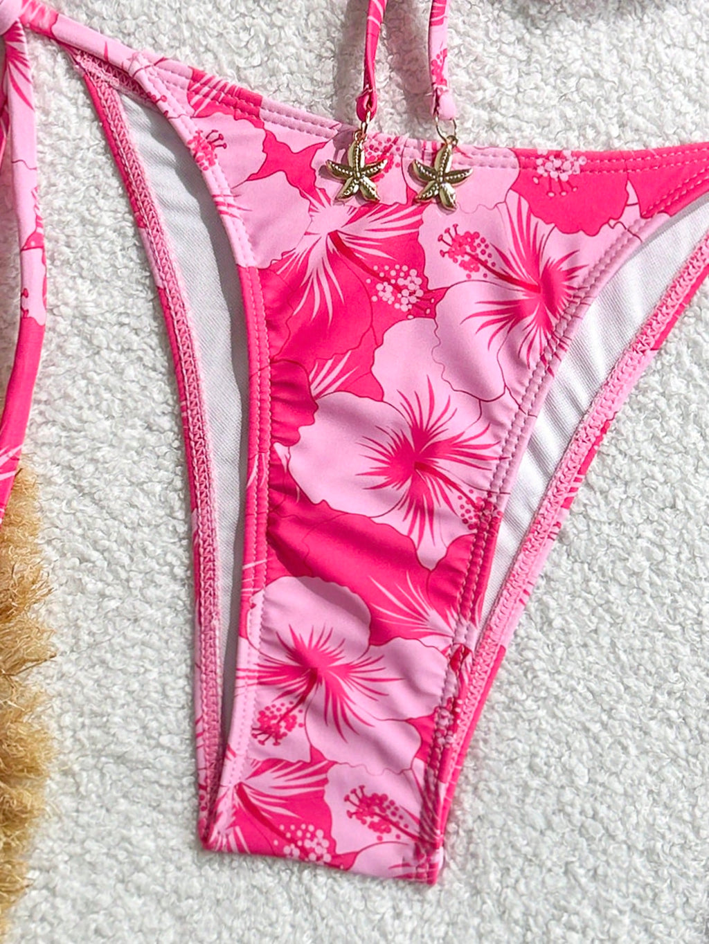 Swim Mod Spring/Summer Digital Print Underwire Push-Up Cami Top And Side Tie Swim Bottoms Women Cute Bikini - image 8