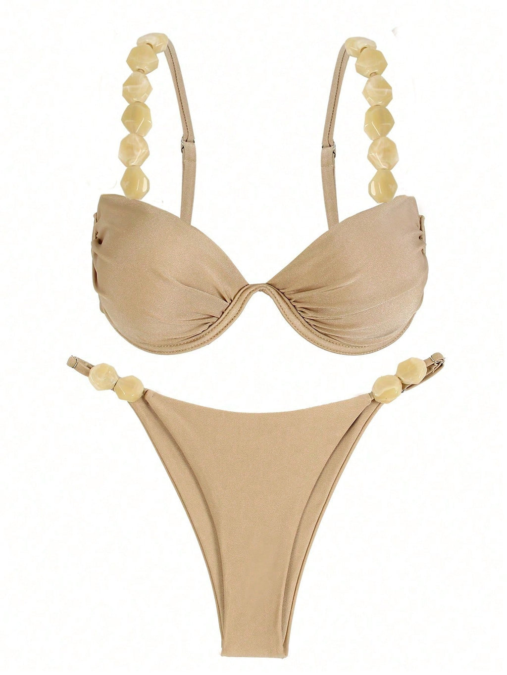 Polovedo Official New Arrival Sexy Solid Orange Bikini Swimsuit,