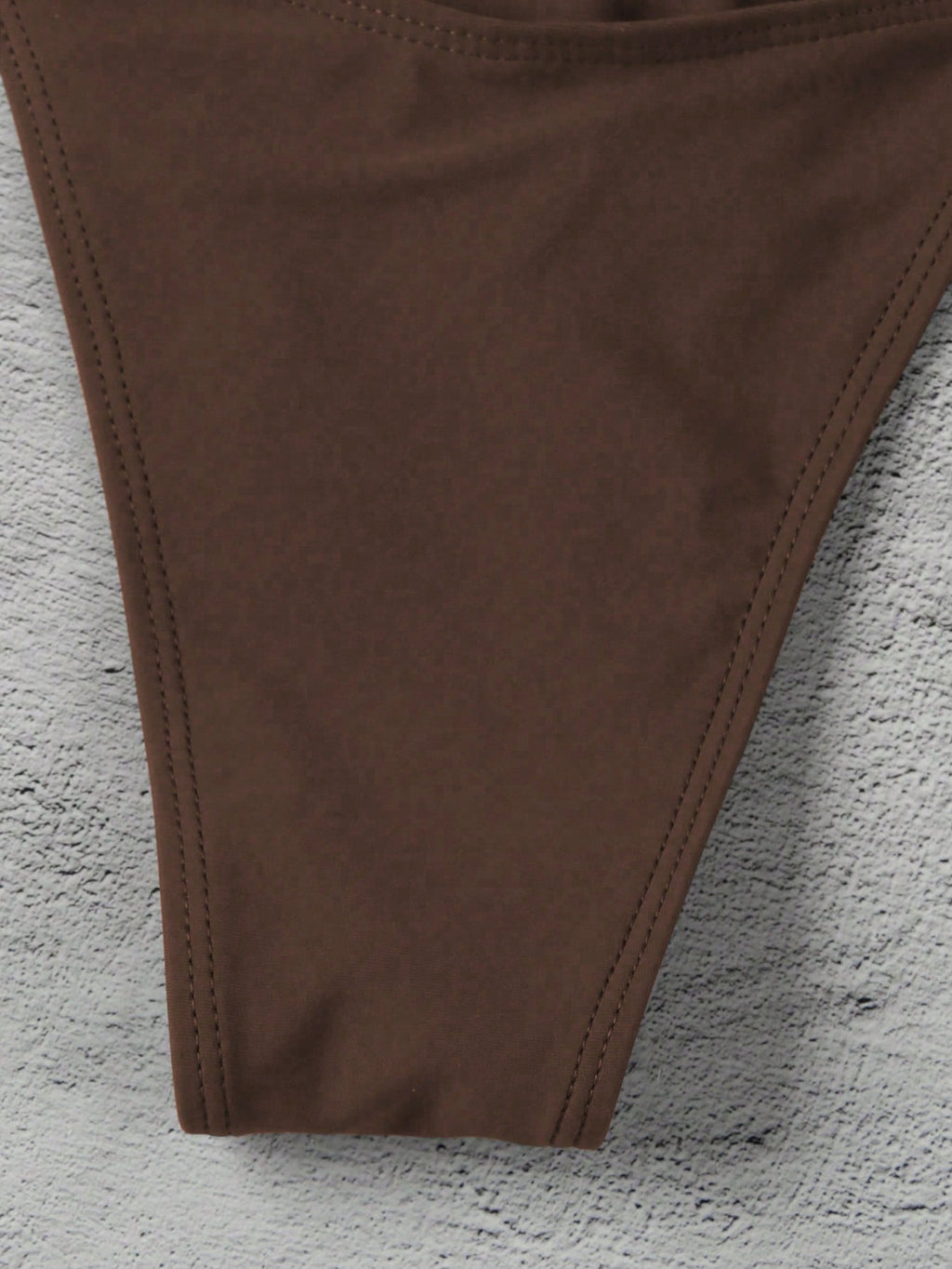 Polovedo Official New Brown Solid Color Tie-Up Bikini Set, Elegant Sexy Beach Ho