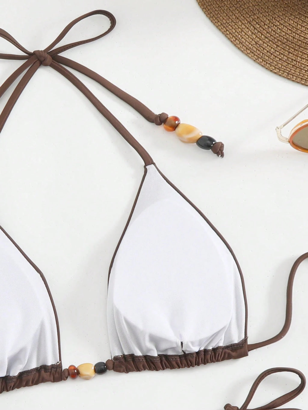 Women's Casual Lace-Up Spaghetti Strap Bikini Set, Backless Top And