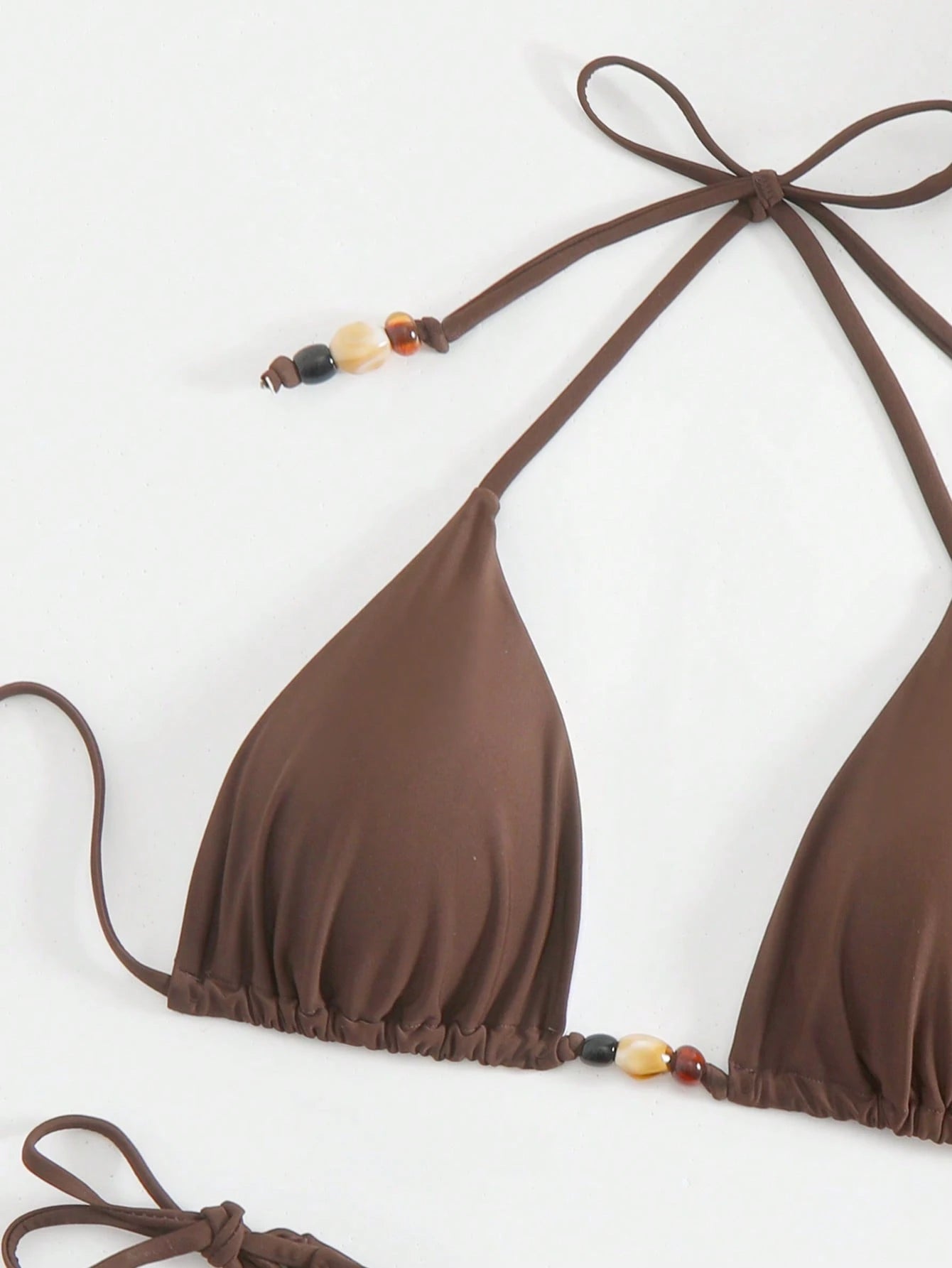Women's Casual Lace-Up Spaghetti Strap Bikini Set, Backless Top And