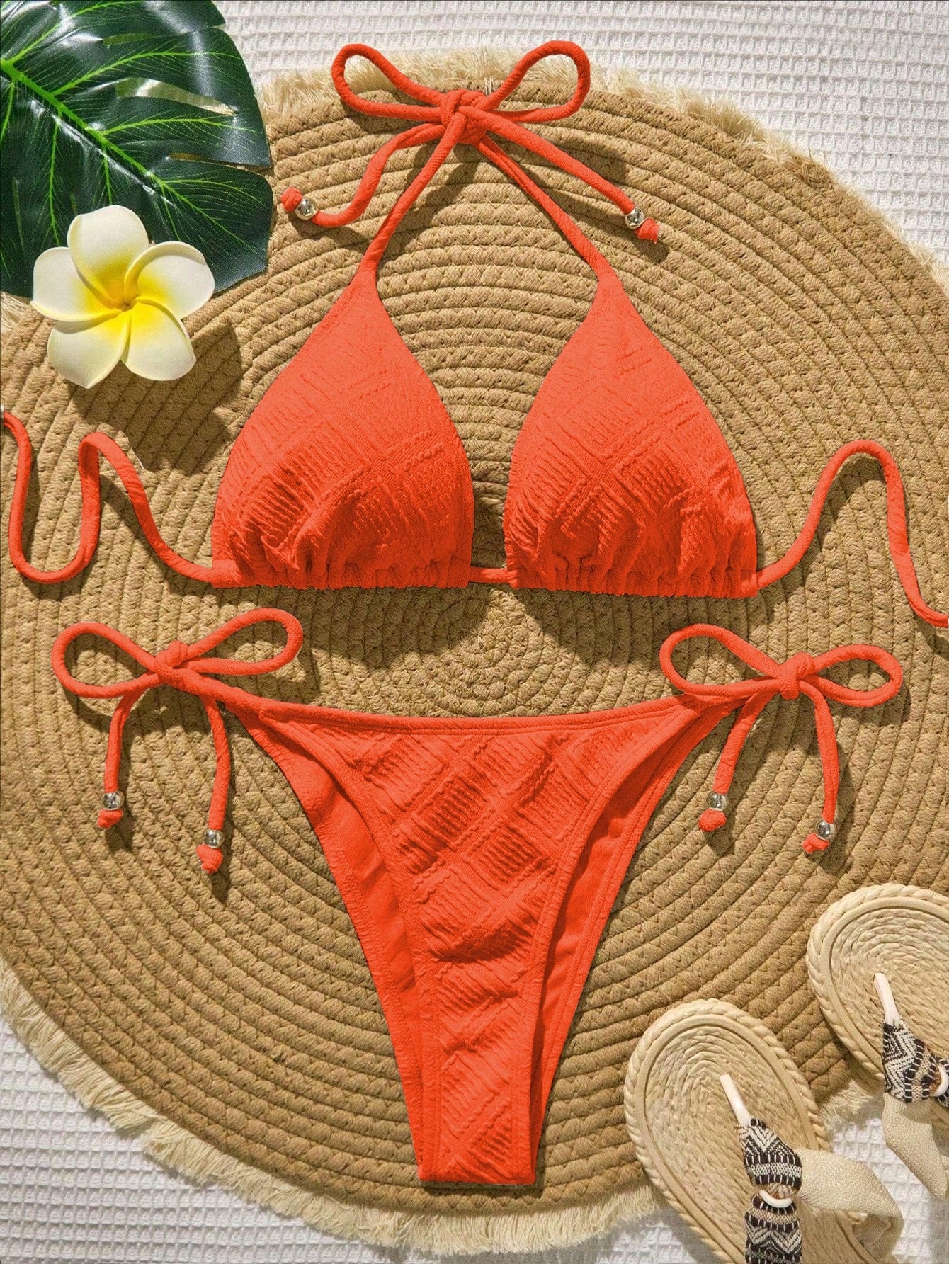 Swim Vcay Mint Green Textured Fabric Bandeau Bikini For Women Plain