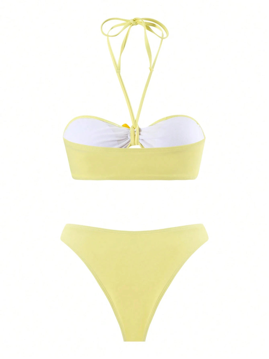 Swim Oasis 3pcs/Set Women Sexy Halter Tie Bikini Top, High Waisted