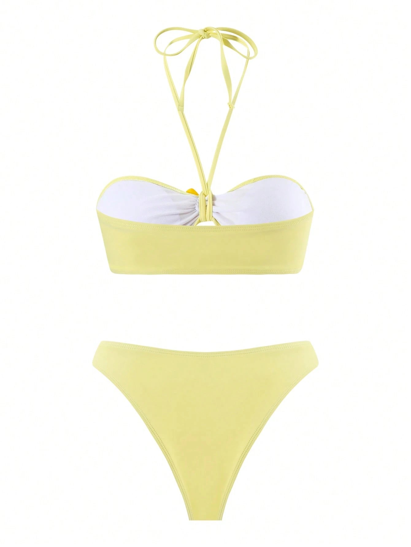 Swim Oasis 3pcs/Set Women Sexy Halter Tie Bikini Top, High Waisted