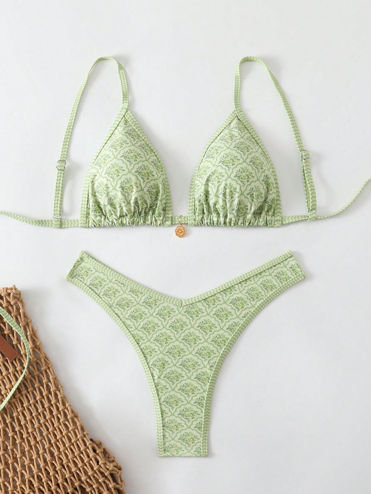 Elavelle Springbreak Women's Random Print Spaghetti Strap Sexy High