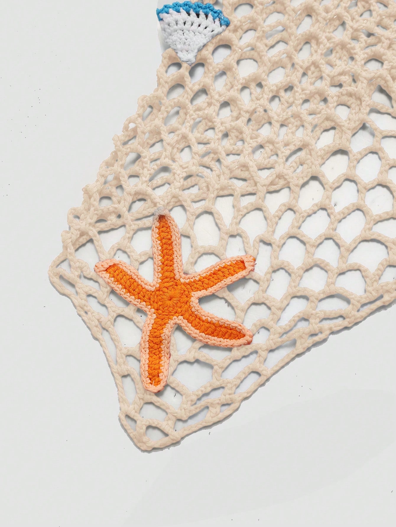Swim Mod Plus Size Women Beach Cover Up Sarong Triangle Scarf Hand Crochet Starfish Beach Cover Up, Vacation - image 5