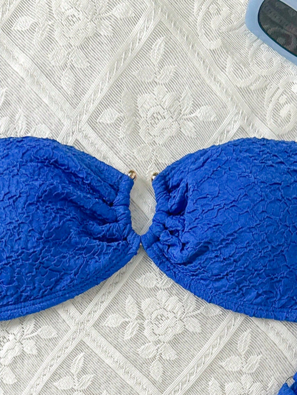 Swim Mod Women's Solid Color Bandeau Sexy Bikini Swimwear Set For Summer Beach V